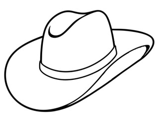 
Cowgirl and Cowboy Hat Line art vector, Cowboy Hat SVG
