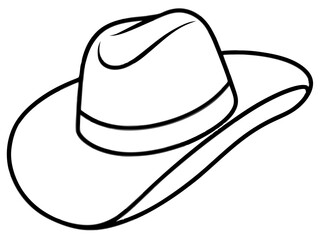
Cowgirl and Cowboy Hat Line art vector, Cowboy Hat SVG

