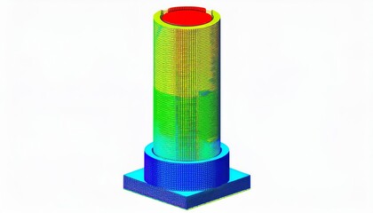 Obraz premium Finite element method (FEM) visulization isolated on white background