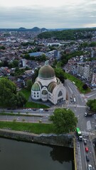 drone photo Saint Vincent church Liège Belgium europe