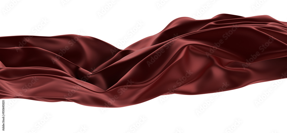 Wall mural Flowing red cloth background, 3d rendering.