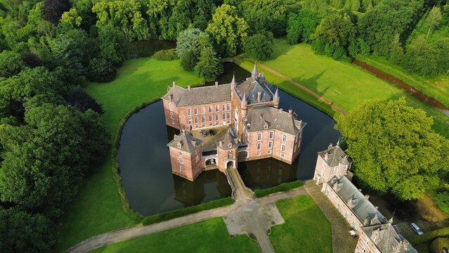 drone photo Merode castle belgium europe
