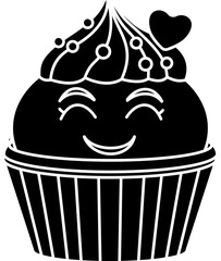 Cute cup cake illustration