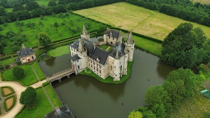 drone photo Laarne castle belgium europe