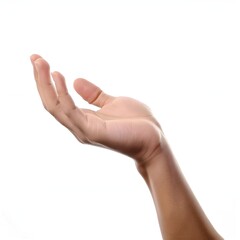 Empty hand show up on white isolated background