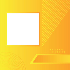 Yellow and Orange Gradient background with a white frame and a black dot in the middle