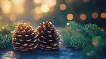 Cones and christmas tree