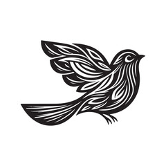 Bird vector art silhouette with pure white background