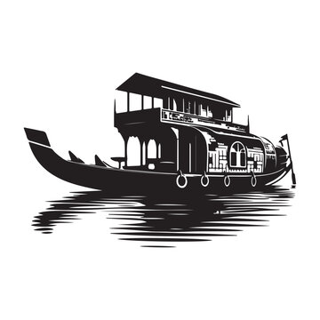 recommend clip art: HouseBoat vector art silhouette design