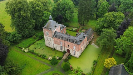 drone photo Audignies castle france europe