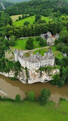 drone photo Walzin castle belgium europe