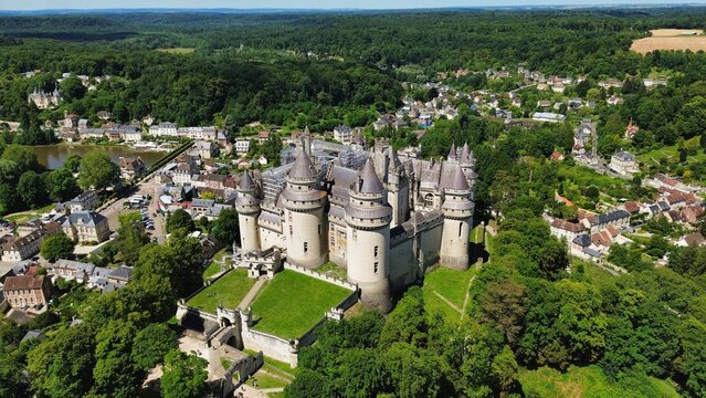 drone photo Pierrefonds castle france europe