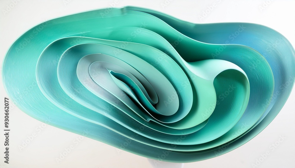 Wall mural a hypnotic combination of mint green and seafoam blue abstract shape generative ai