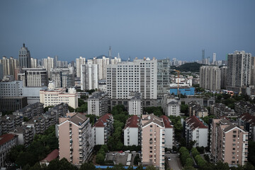 Fototapeta premium view of Nanjing from skyscraper
