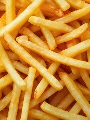 Freshly cooked golden French fries served in a casual dining setting