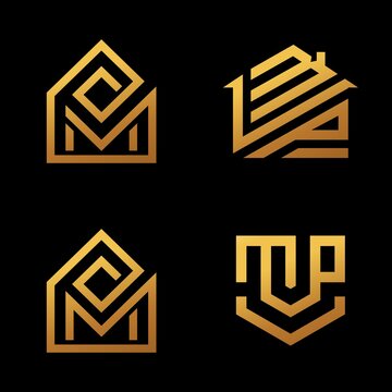 VMP Vector collection of luxury home logo designs for branding, corporate identity.