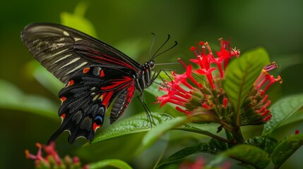 Butterfly Feeding on Nectar Highlighting Ecosystem Interaction and Beauty