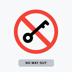 An abstract sign of No Way Out. Isolated Vector illustration