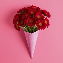 bouquet of pink roses in a vase