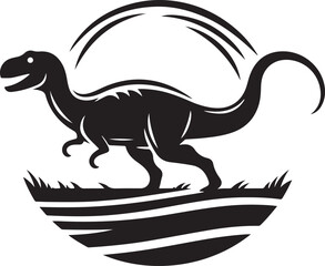 dinosaur and tree black and white silhouette vector art flat graphic design background outline illustrations