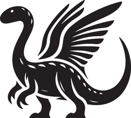 Obraz premium dinosaur and tree black and white silhouette vector art flat graphic design background outline illustrations