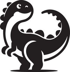 dinosaur and tree black and white silhouette vector art flat graphic design background outline illustrations