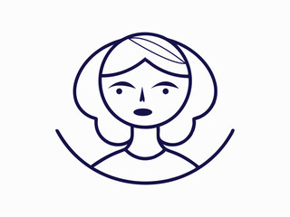 The concept of mental health. A young woman smiles and hugs her brain, symbolizing concern for mental health. Flat vector illustration