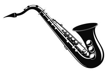 saxophone silhouette vector illustration