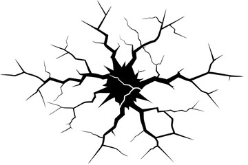 
Crack, wall fracture texture effect of vector illustration, vector cracks effect svg isolated on white background