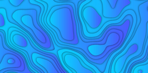 Colorful topography 3d render papercut effect vector background 