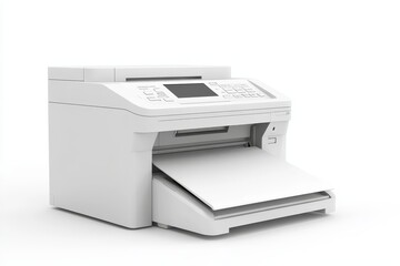 A sleek and modern all-in-one printer with a paper tray open, symbolizing productivity, efficiency, and printing capabilities.