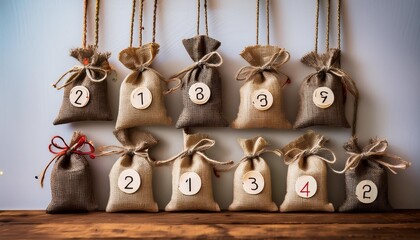 creative advent calendar made from mason jar lids, each decorated