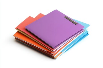A stack of colorful file folders symbolizing organization, efficiency, business, paperwork, and administration.