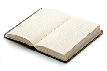 An open notebook with blank pages, ready for writing.  It symbolizes new beginnings, creativity,  ideas, and  planning.