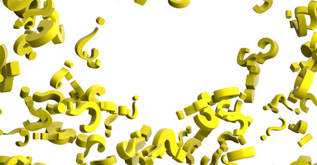 Infinite question marks, original 3d illustration