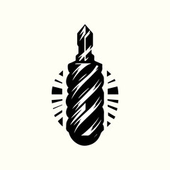 Electric Drill Bits Silhouette Vector Template