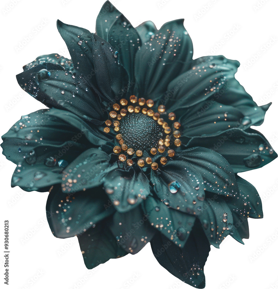 Wall mural metal black flower on transparent background cutout