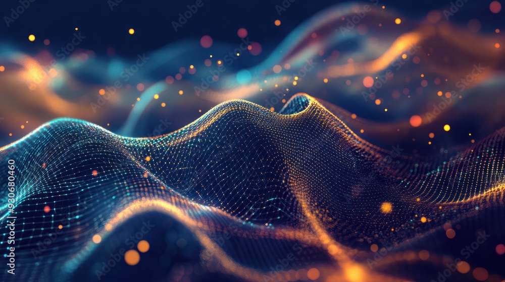 Aufkleber abstract digital background. can be used for technological processes, neural networks and ai, digita