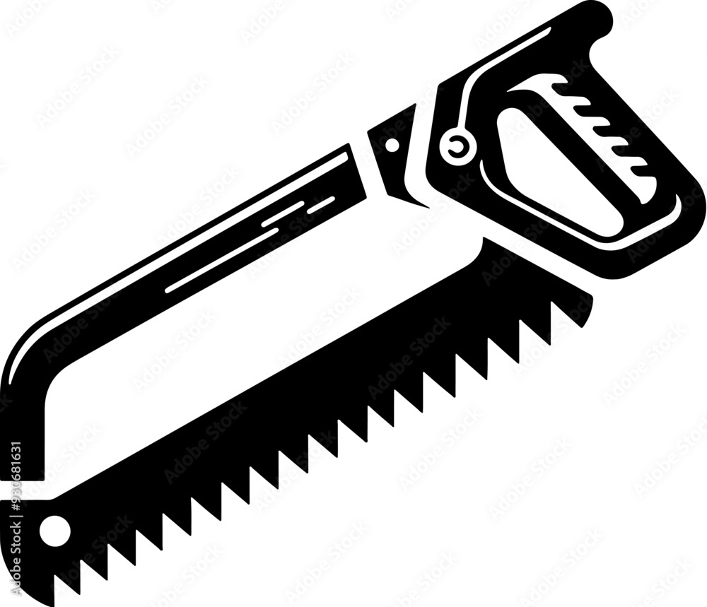 Wall mural hacksaw tool silhouette vector template