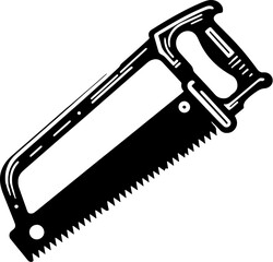Hacksaw Tool Silhouette Vector Template