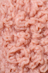 Fresh raw chicken mince with salt and spices