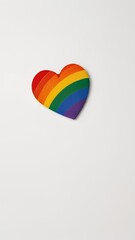 Rainbow heart isolated on white