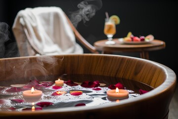 Spa Still Life with Aromatherapy Candles, Tranquil Stones, and Natural Elements for Relaxation and Wellness bamboo calmness healthy natural meditation therapy with peace