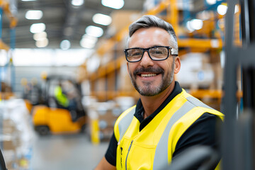Obraz premium portrait of a man in a warehouse