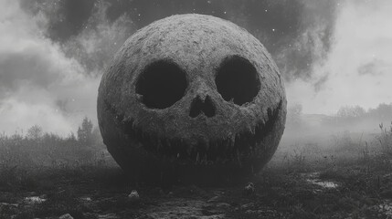 Giant Grinning Face in the Mist