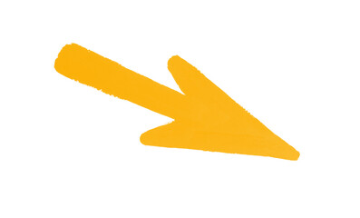 Watercolor arrow orange on a white background