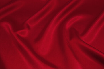 red satin or silk fabric as background