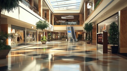 Interior of shopping mall