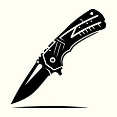 Utility Knife Tool Silhouette Vector Template