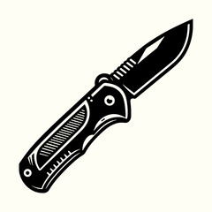 Utility Knife Tool Silhouette Vector Template